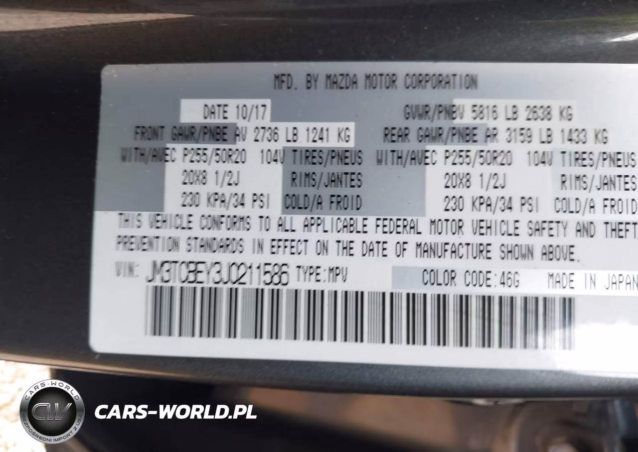 2018 Mazda Cx-9 Signature VIN:JM3TCBEY3J0211586 - 9