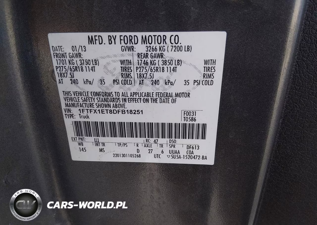2013 Ford F-150 Xlt VIN:1FTFX1ET8DFB18251 - 9