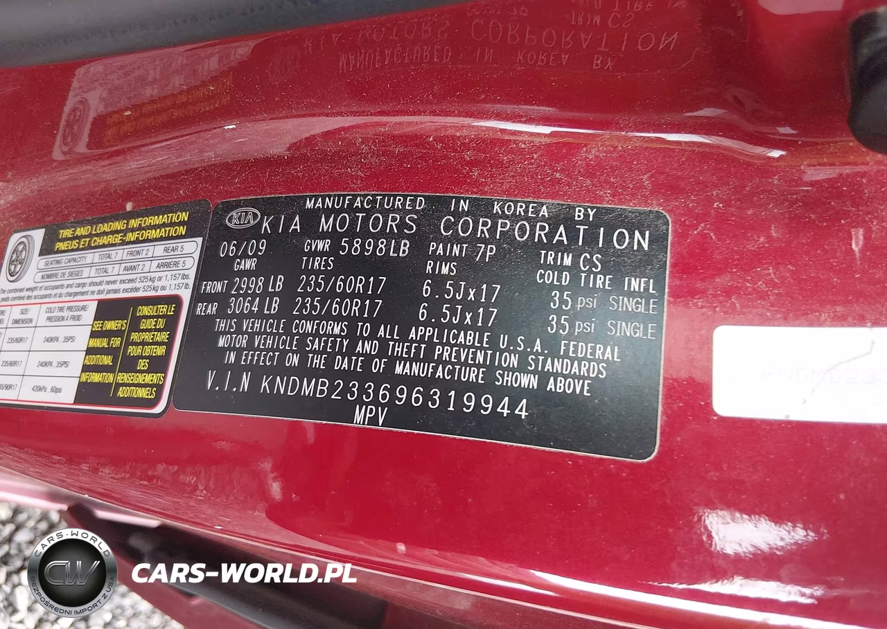 2009 Kia Sedona Ex VIN:KNDMB233696319944 - 9