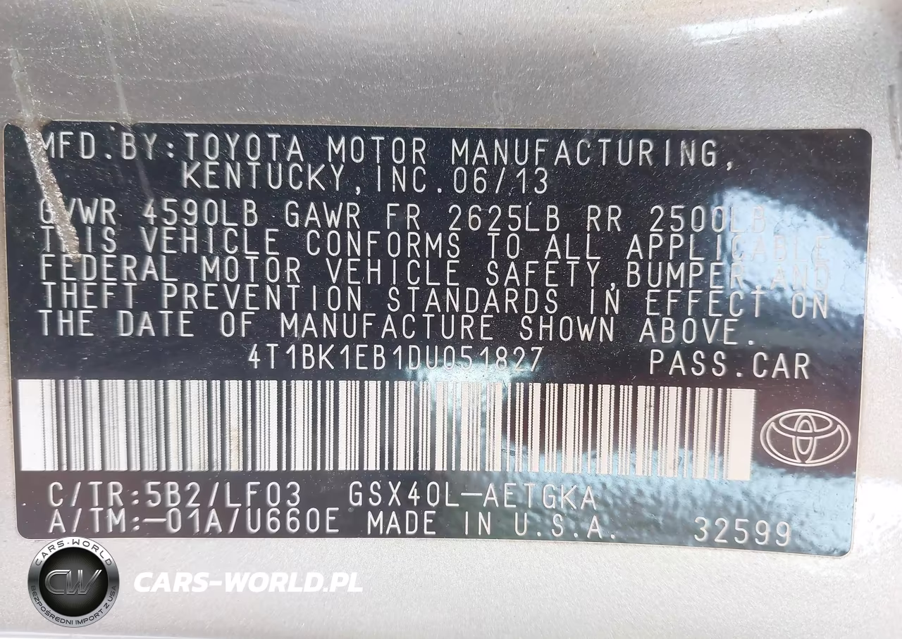 2013 Toyota Avalon Xle Premium VIN:4T1BK1EB1DU051827 - 9