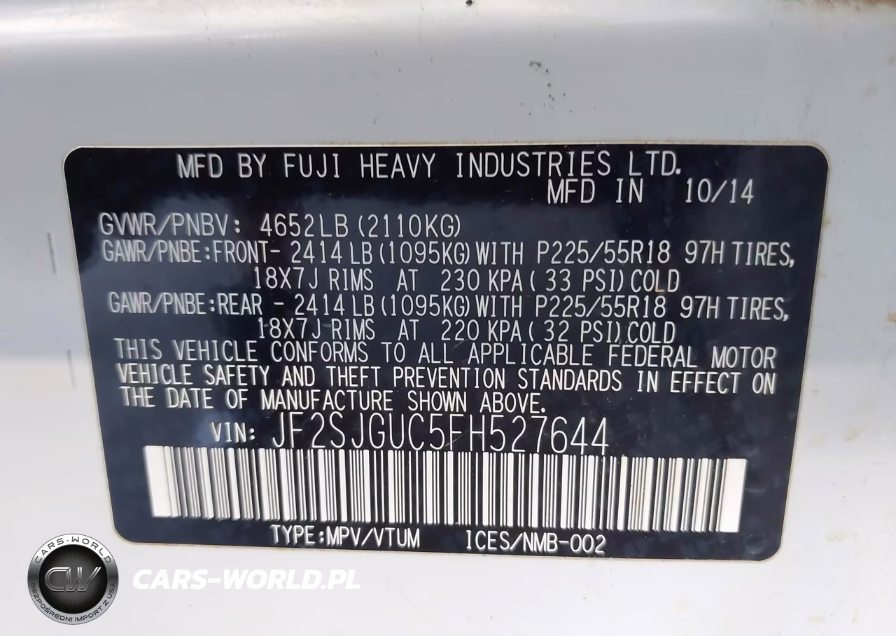 2015 Subaru Forester 2.0Xt Touring VIN:JF2SJGUC5FH527644 - 9