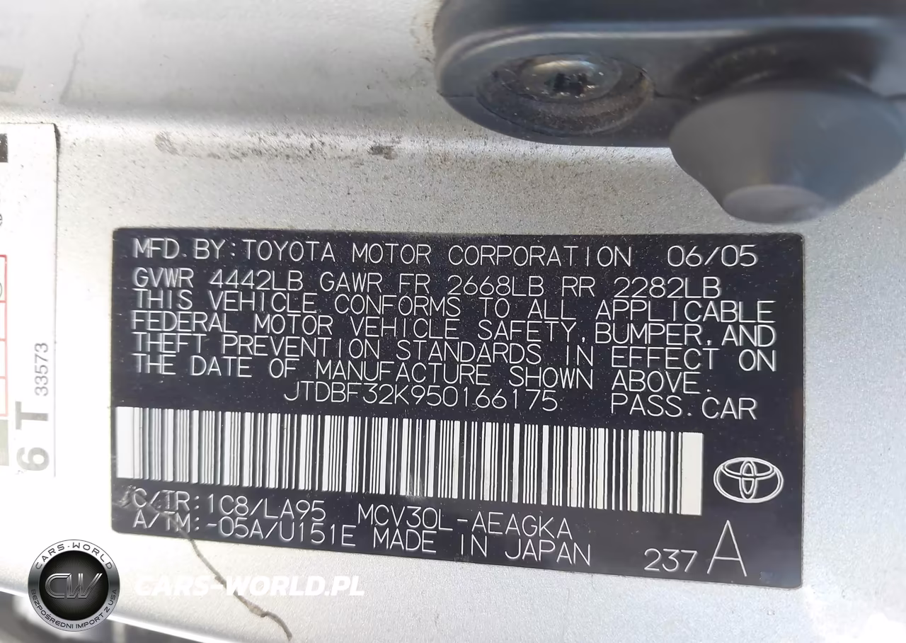 2005 Toyota Camry Xle V6 VIN:JTDBF32K950166175 - 9
