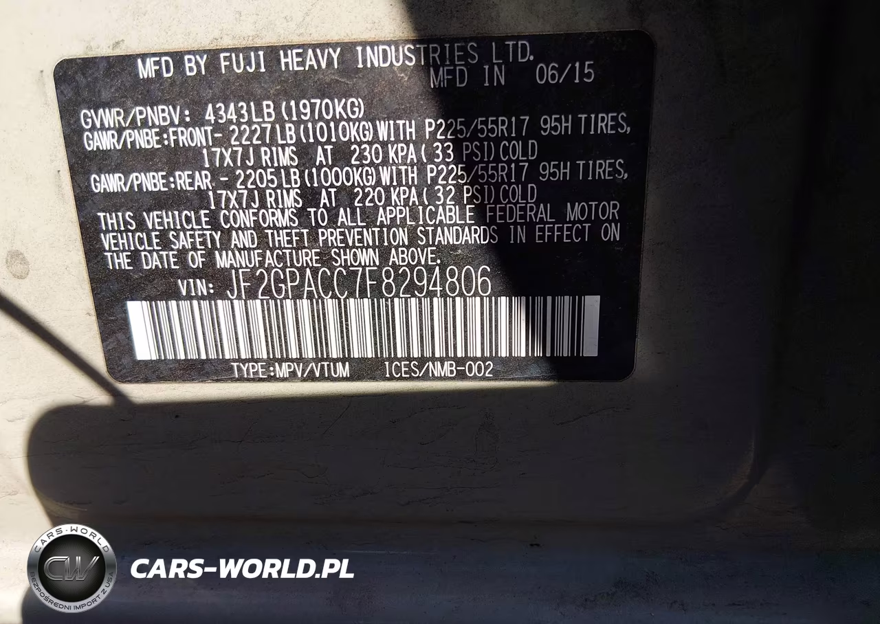 2015 Subaru Xv Crosstrek 2.0I Premium VIN:JF2GPACC7F8294806 - 9