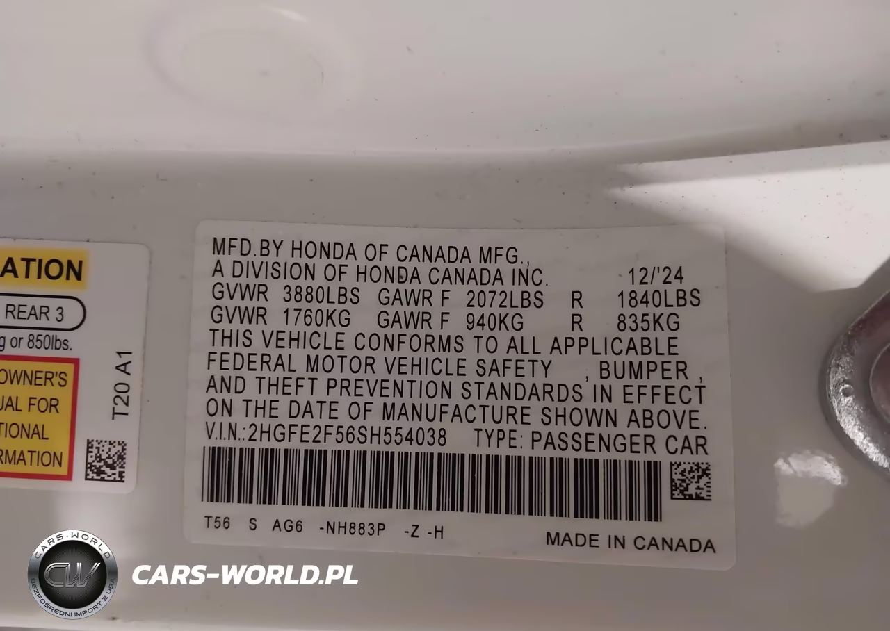 2025 Honda Civic Sport VIN:2HGFE2F56SH554038 - 9