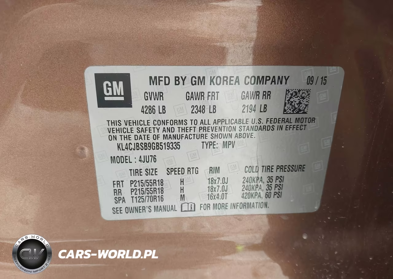 2016 Buick Encore Convenience VIN:KL4CJBSB9GB519335 - 9