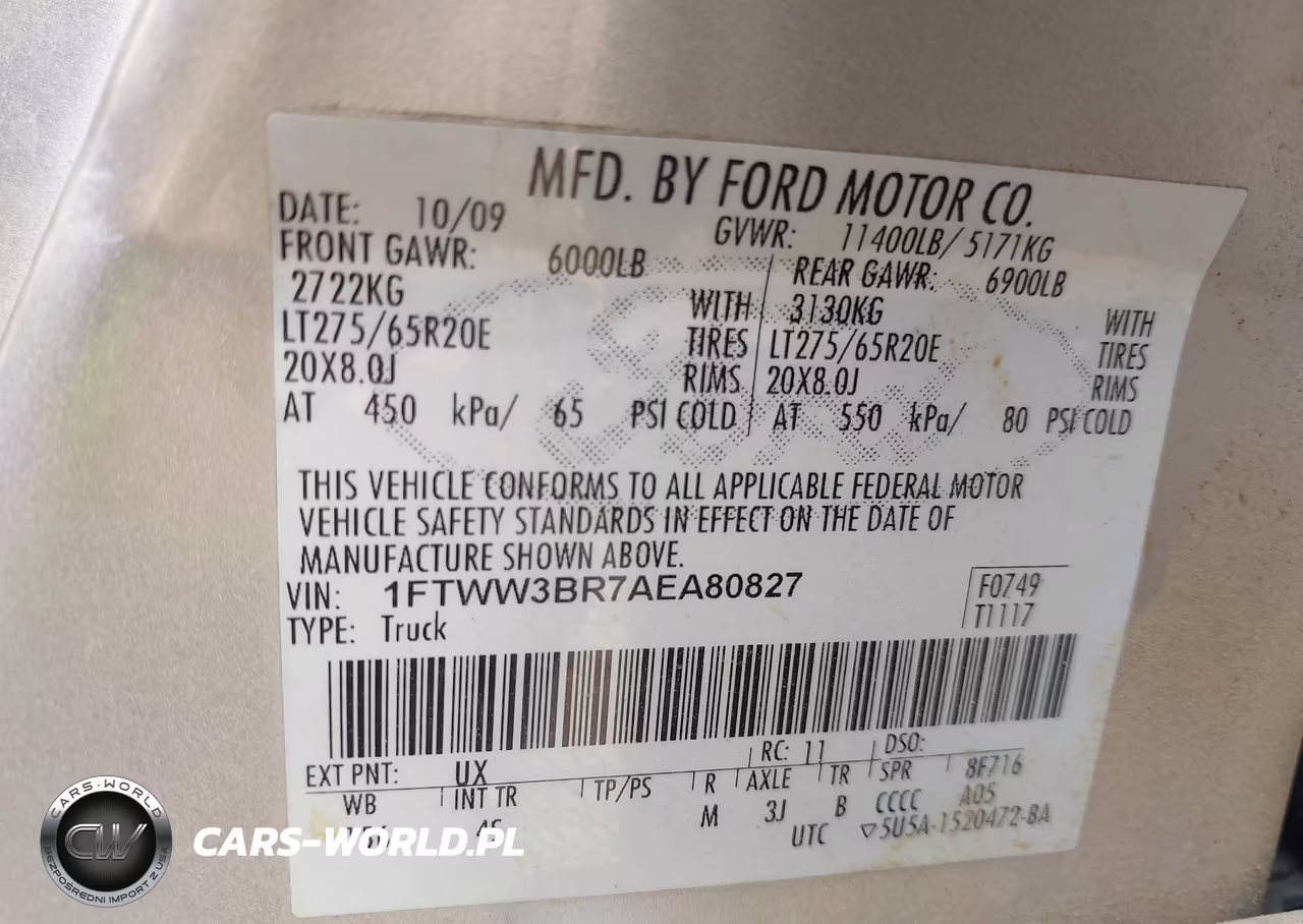 2010 Ford Super Duty F-350 Srw Lariat VIN:1FTWW3BR7AEA80827 - 8
