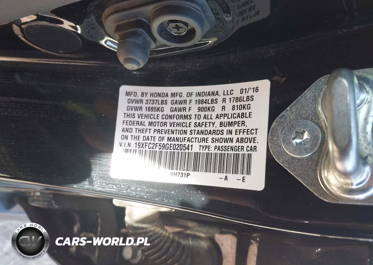 2016 Honda Civic Lx VIN:19XFC2F59GE020541 - 9