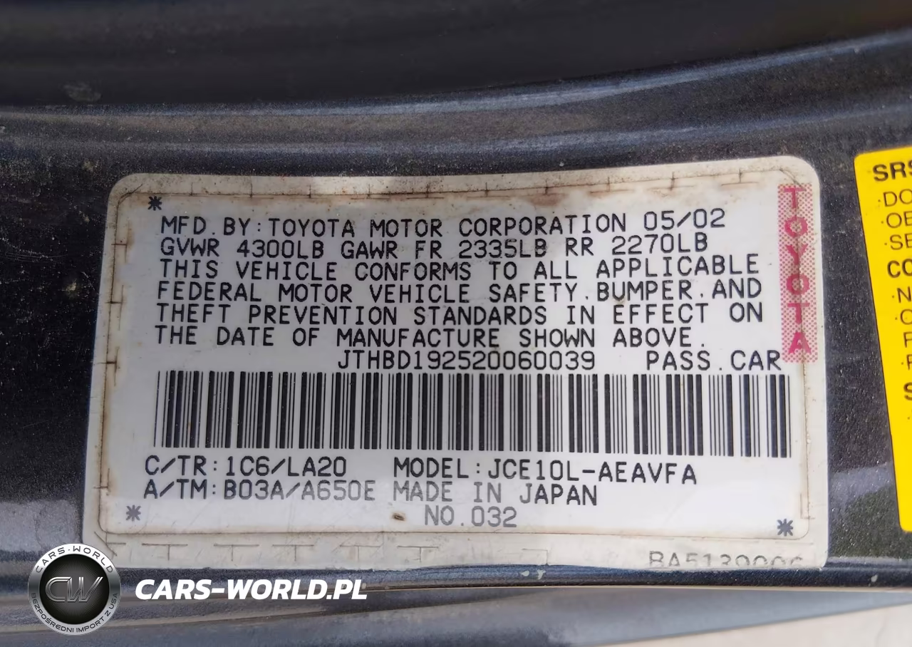 2002 Lexus Is 300 VIN:JTHBD192520060039 - 9