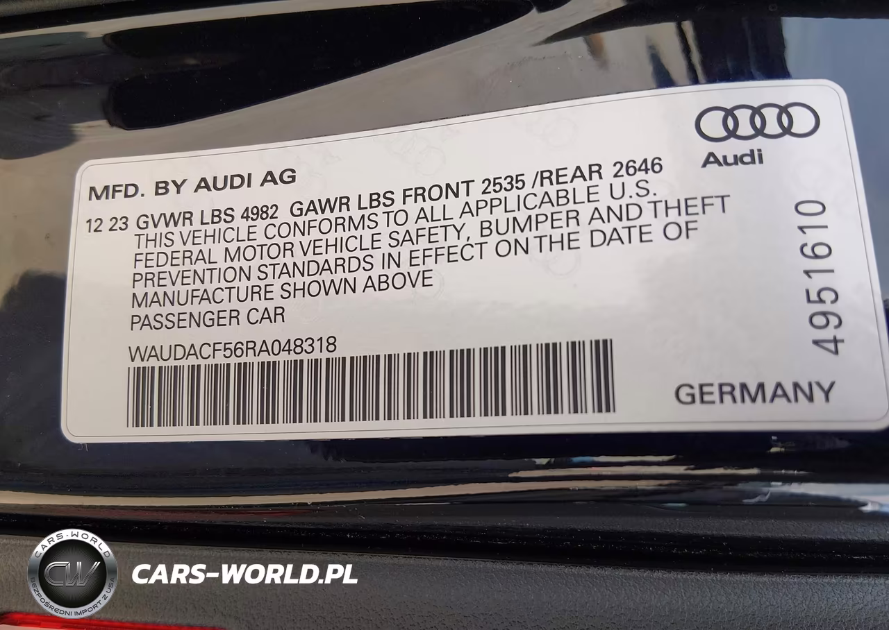 2024 Audi A5 Sportback Premium 45 Tfsi S Line Quattro S Tronic VIN:WAUDACF56RA048318 - 9