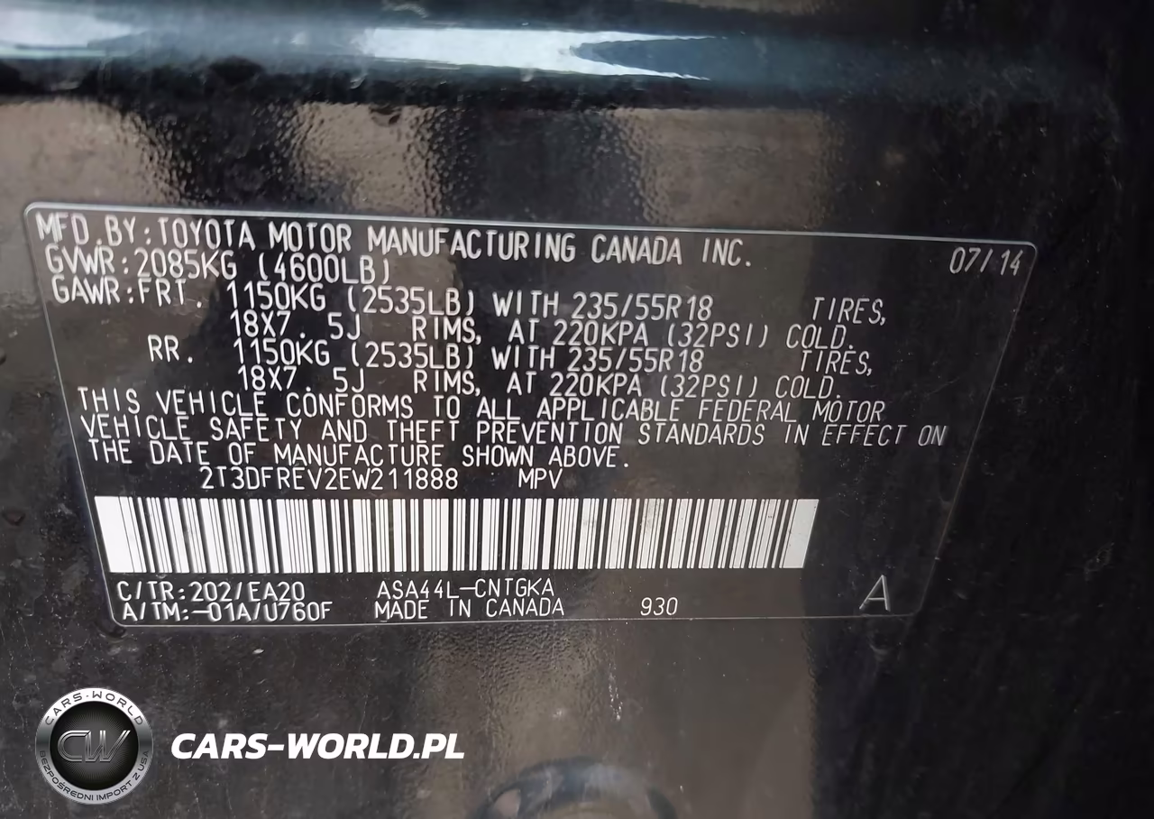 2014 Toyota Rav4 Limited VIN:2T3DFREV2EW211888 - 9