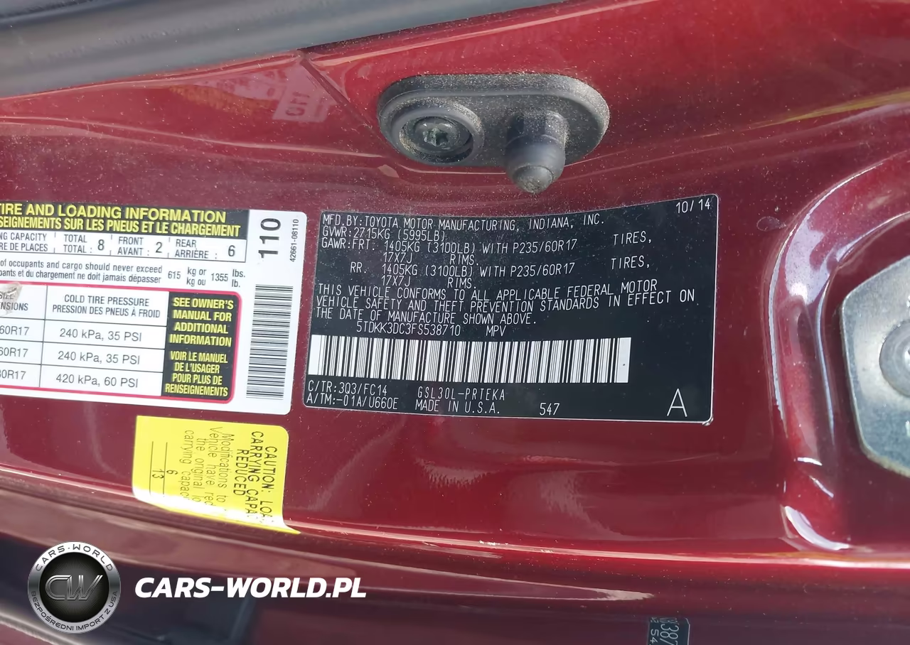 2015 Toyota Sienna Le 8 Passenger VIN:5TDKK3DC3FS538710 - 9