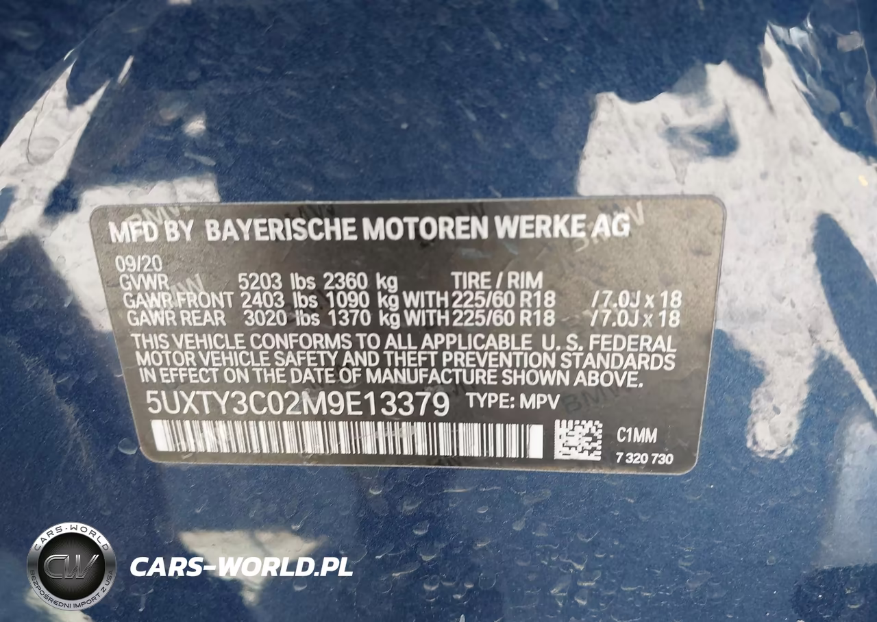 2021 BMW X3 Sdrive30I VIN:5UXTY3C02M9E13379 - 9