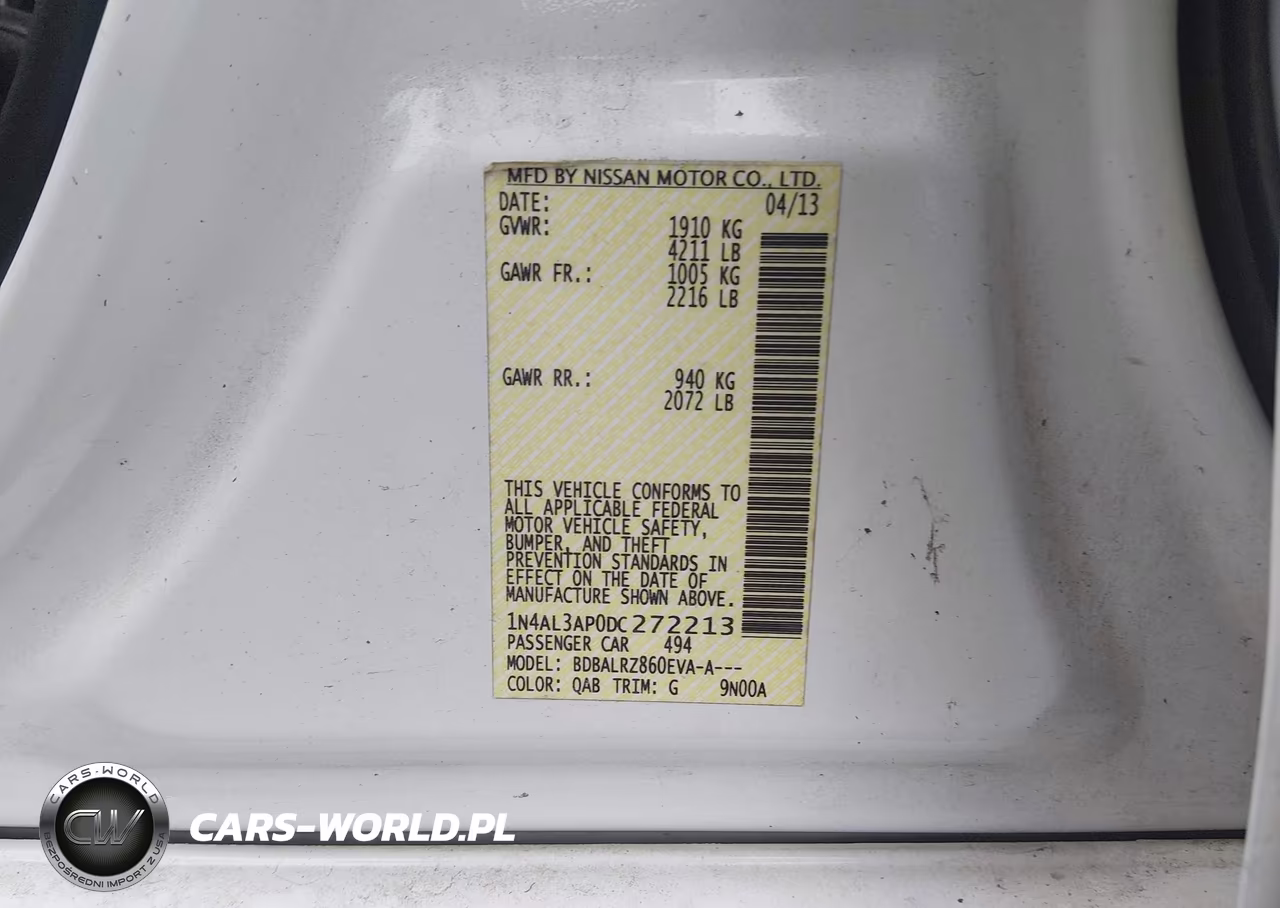 2013 Nissan Altima 2.5 S VIN:1N4AL3AP0DC272213 - 9