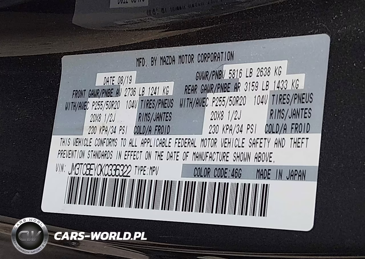 2019 Mazda Cx-9 Signature VIN:JM3TCBEY0K0336322 - 9