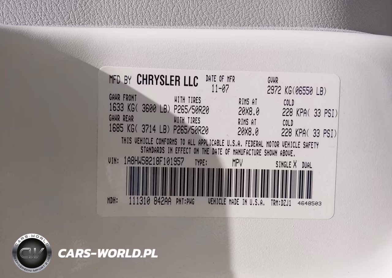 2008 Chrysler Aspen Limited VIN:1A8HW58218F101957 - 9