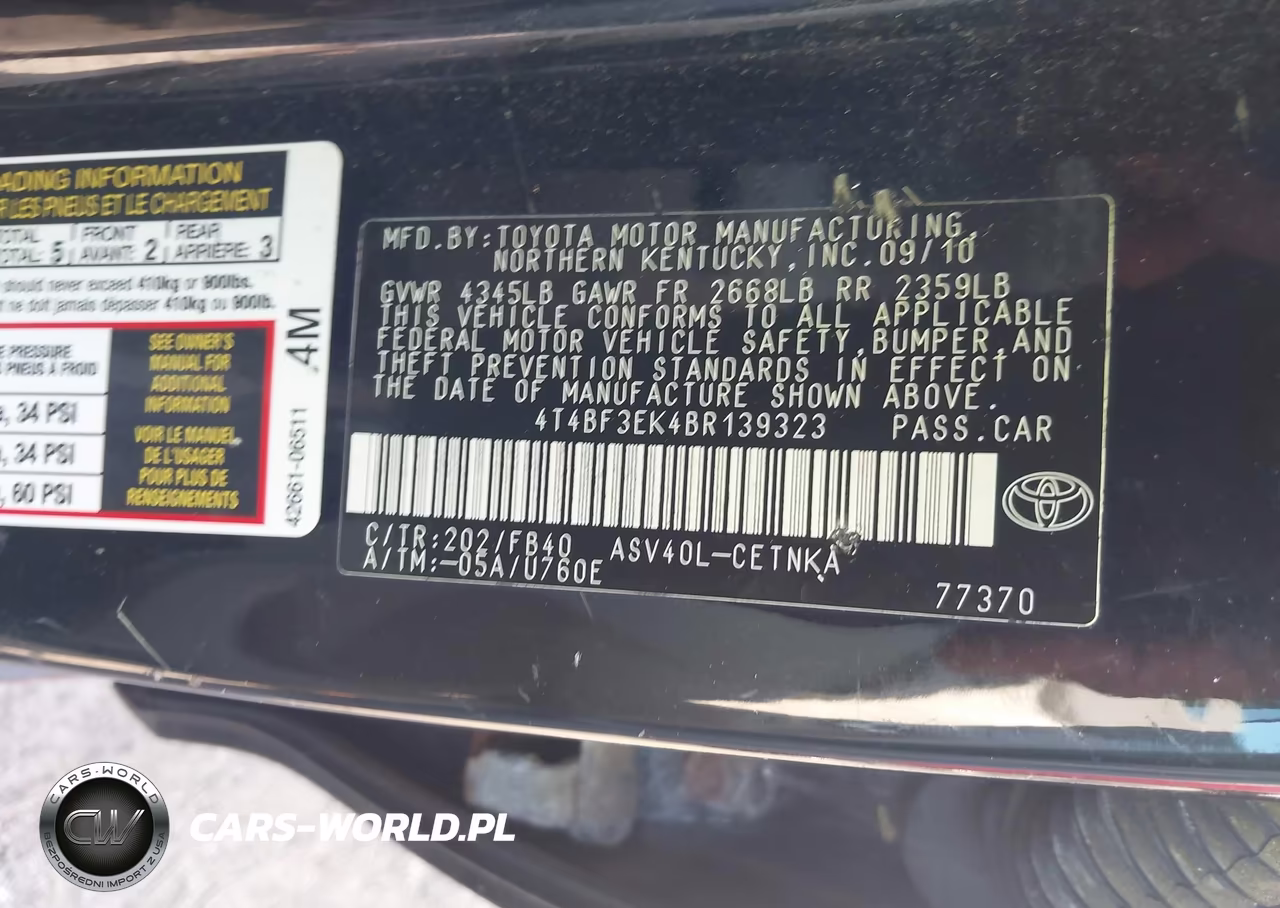 2011 Toyota Camry Le VIN:4T4BF3EK4BR139323 - 9