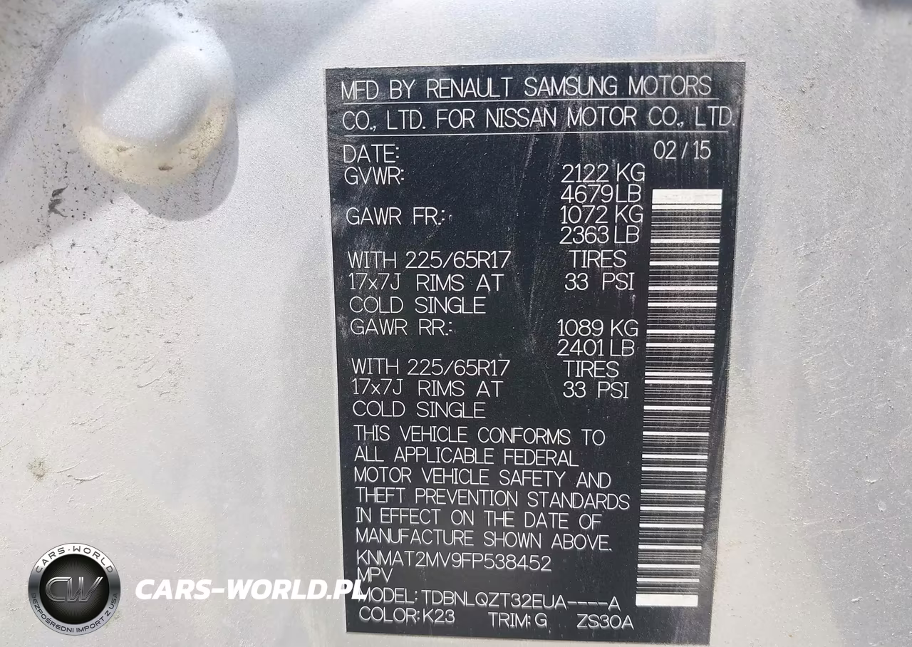2015 Nissan Rogue Sv VIN:KNMAT2MV9FP538452 - 9