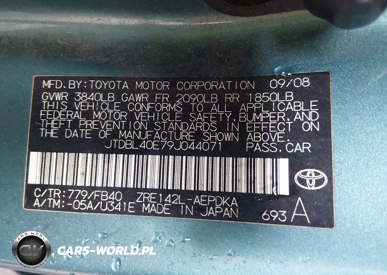 2009 Toyota Corolla Le VIN:JTDBL40E79J044071 - 9