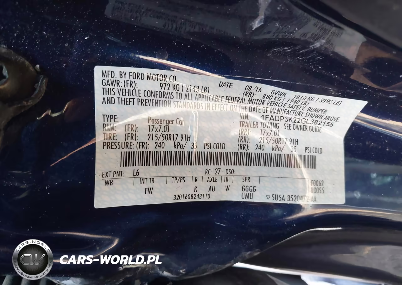 2016 Ford Focus Se VIN:1FADP3K22GL382155 - 9