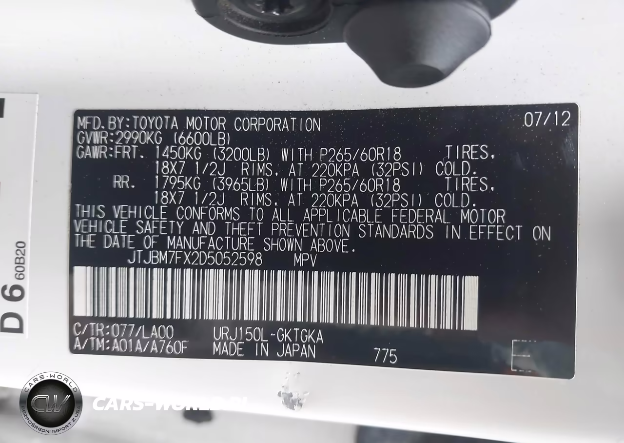 2013 Lexus Gx 460 VIN:JTJBM7FX2D5052598 - 9