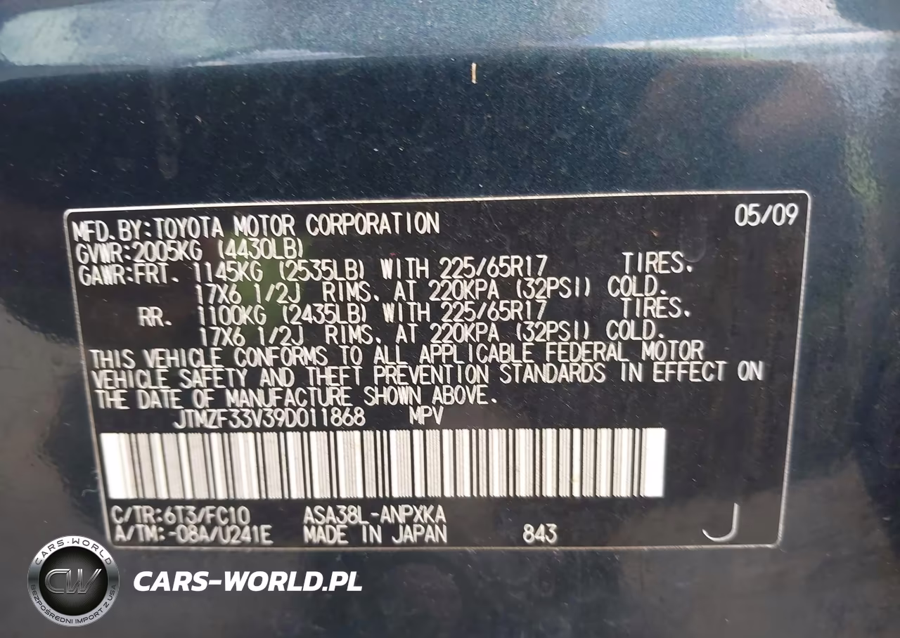 2009 Toyota Rav4 VIN:JTMZF33V39D011868 - 9
