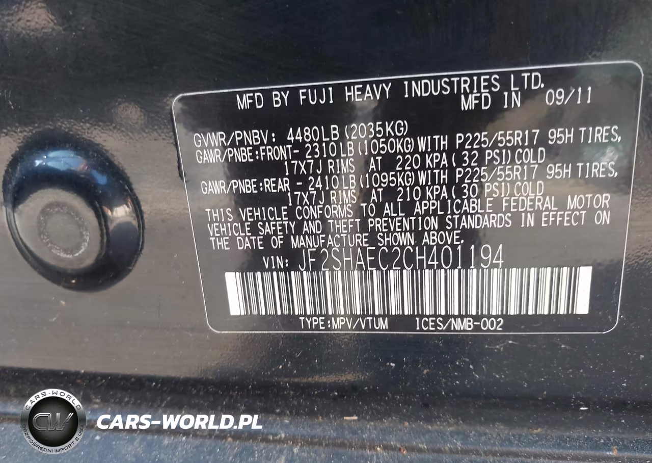 2012 Subaru Forester 2.5X Limited VIN:JF2SHAEC2CH401194 - 9