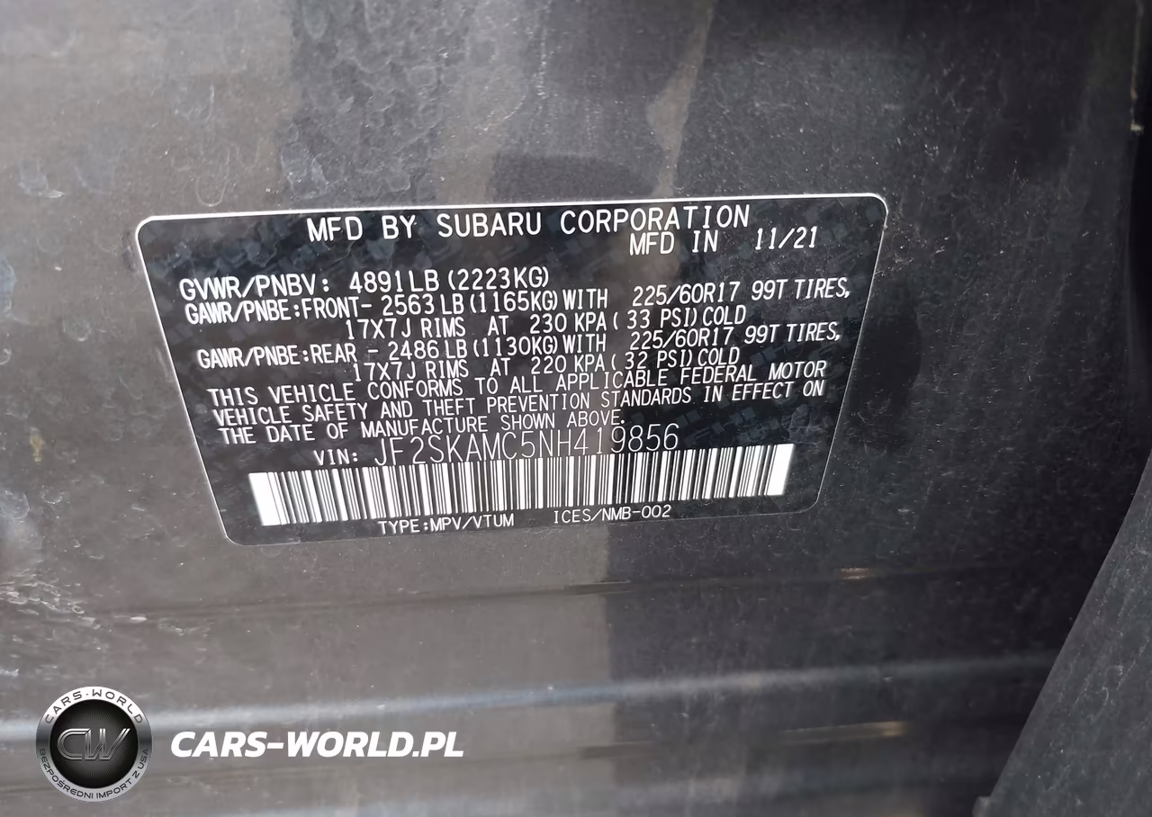 2022 Subaru Forester Wilderness VIN:JF2SKAMC5NH419856 - 9