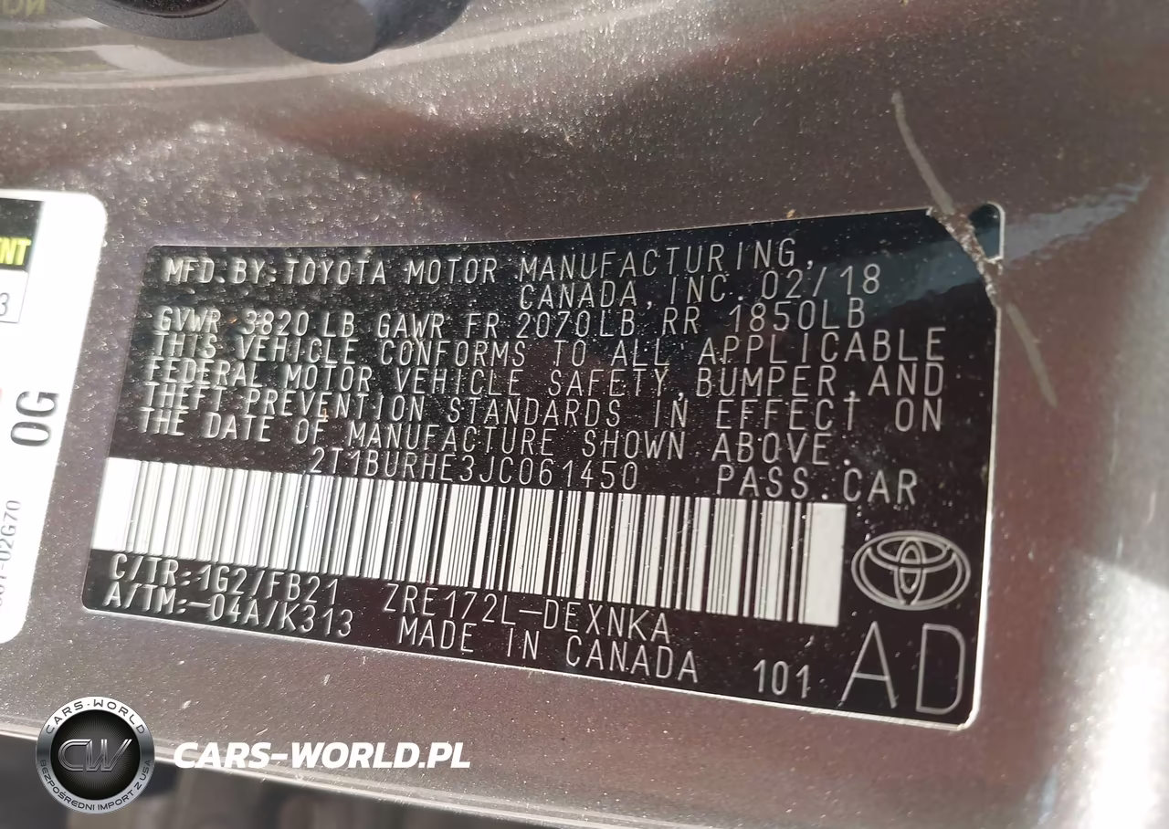 2018 Toyota Corolla Le VIN:2T1BURHE3JC061450 - 9
