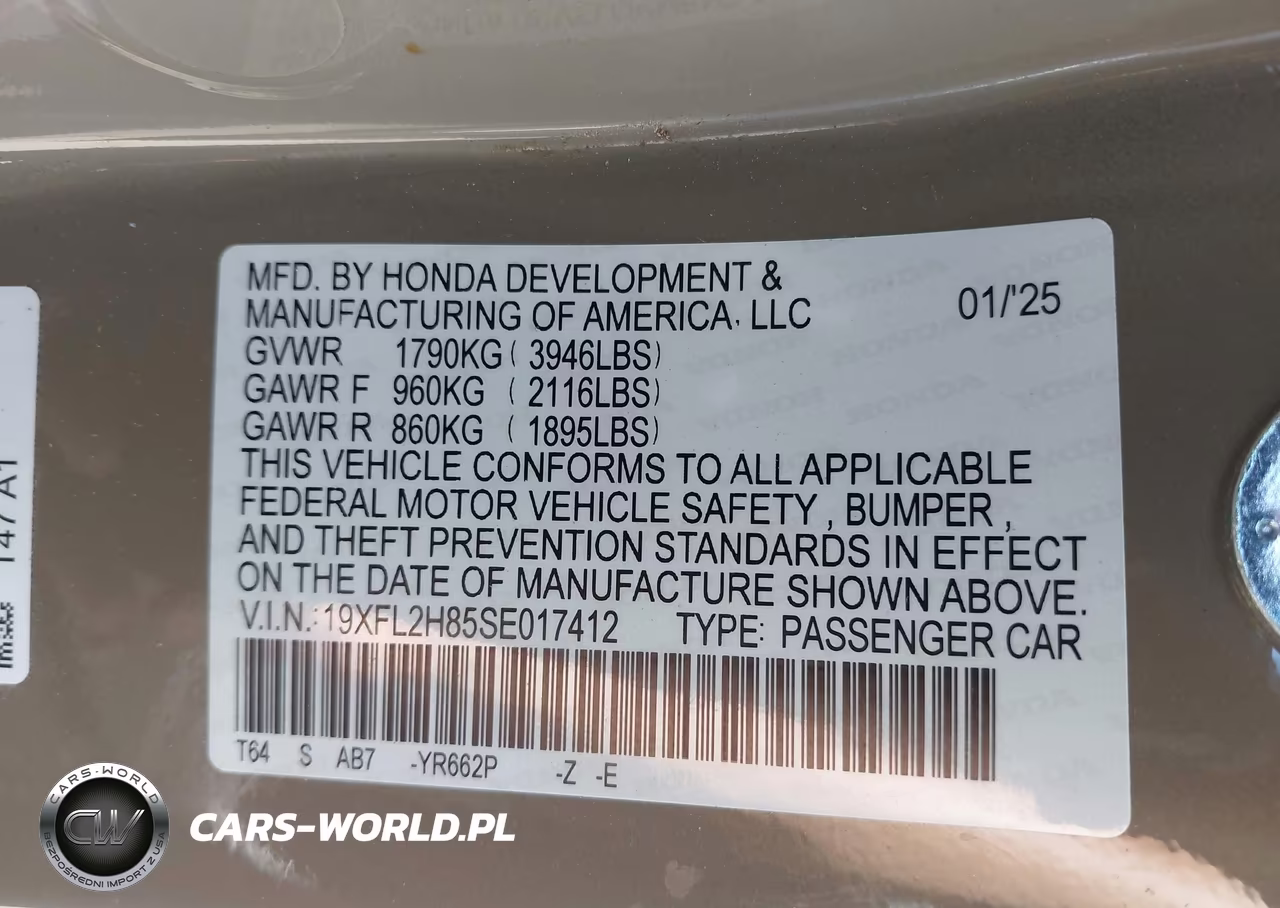 2025 Honda Civic Sedan Sport VIN:19XFL2H85SE017412 - 9