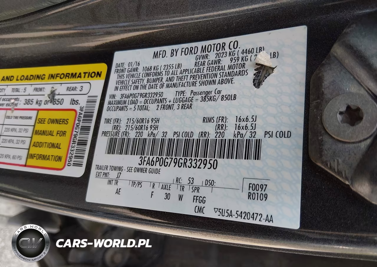 2016 Ford Fusion S VIN:3FA6P0G79GR332950 - 9