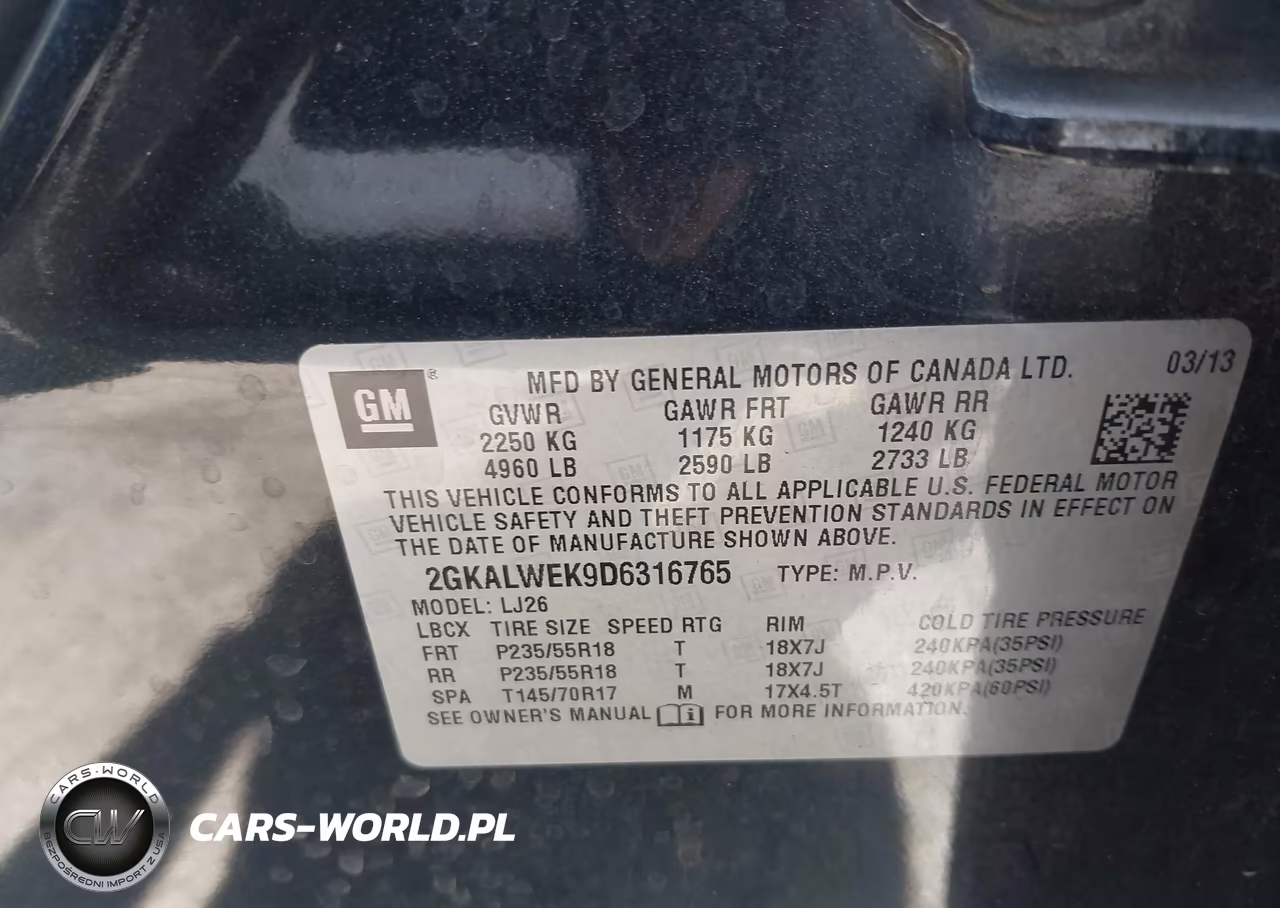 2013 GMC Terrain Slt-2 VIN:2GKALWEK9D6316765 - 11