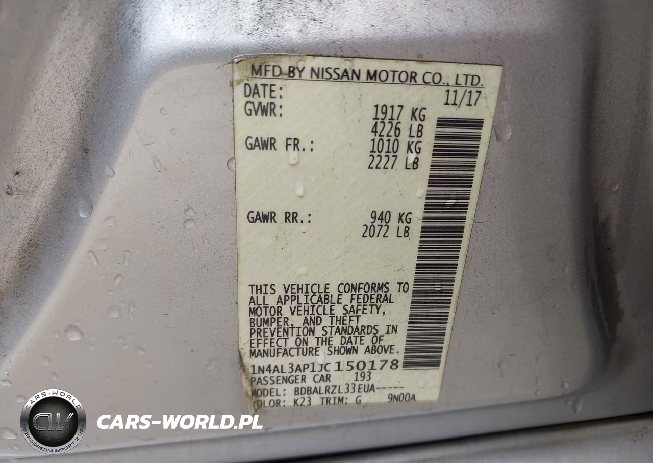 2018 Nissan Altima 2.5 Sl VIN:1N4AL3AP1JC150178 - 9