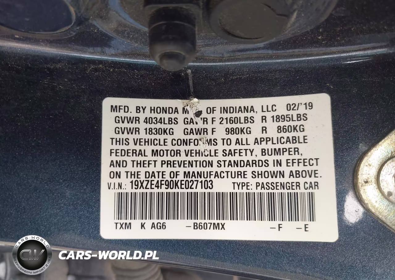 2019 Honda Insight Touring VIN:19XZE4F90KE027103 - 9