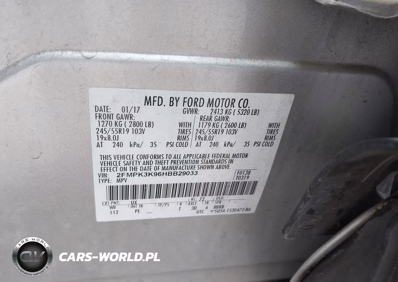 2017 Ford Edge Titanium VIN:2FMPK3K96HBB29033 - 9