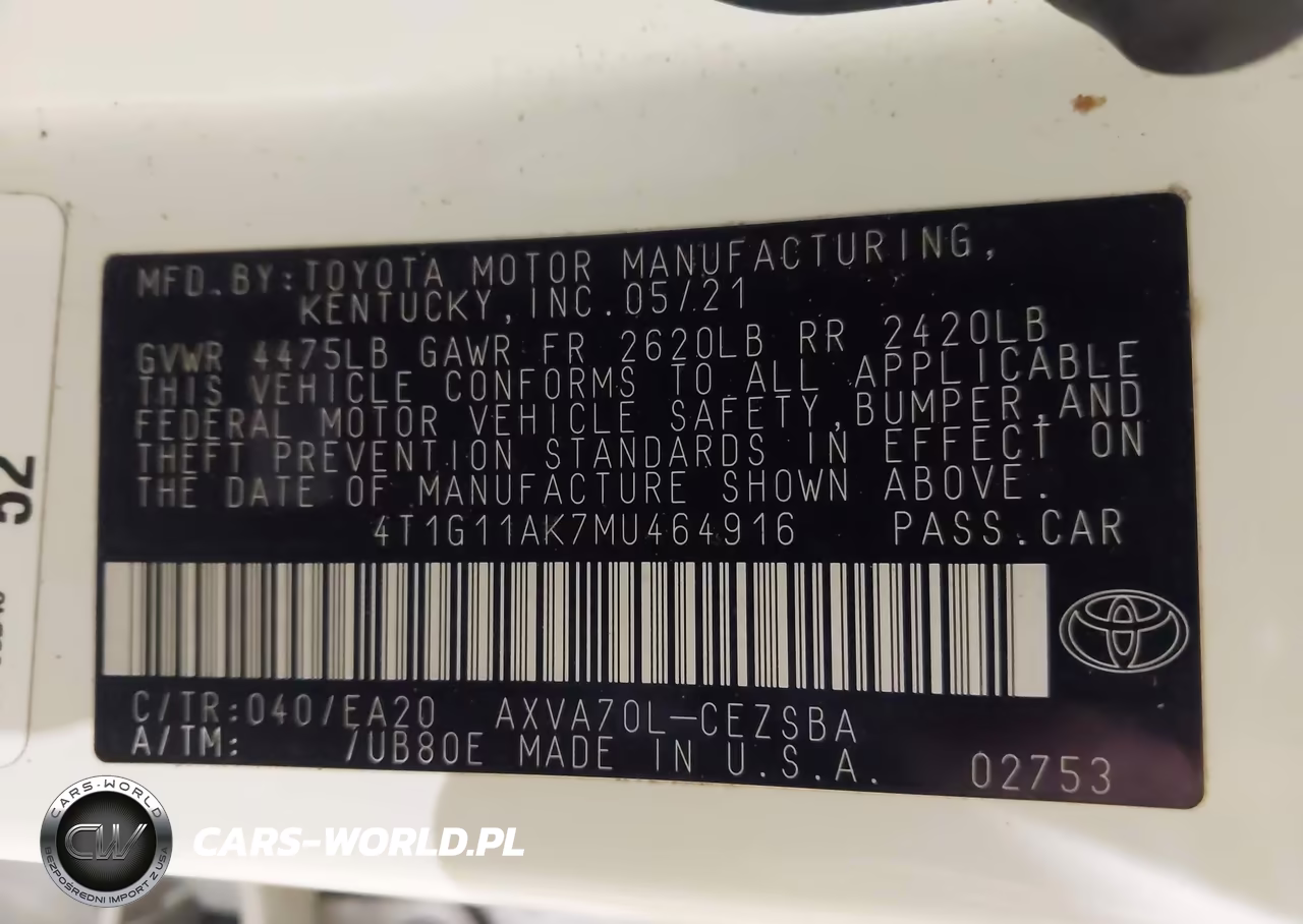 2021 Toyota Camry Se VIN:4T1G11AK7MU464916 - 9