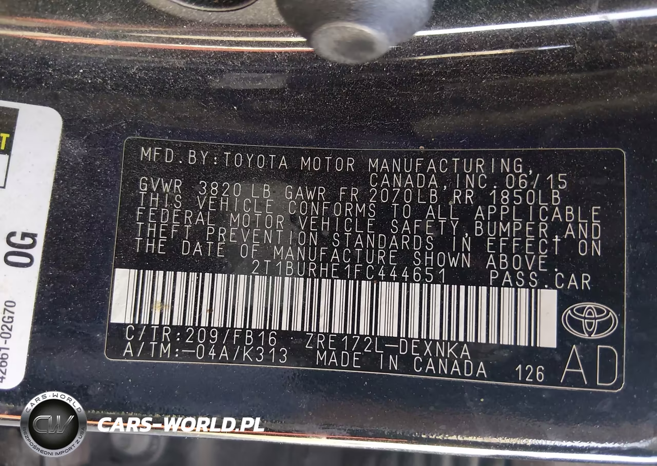 2015 Toyota Corolla Le VIN:2T1BURHE1FC444651 - 9