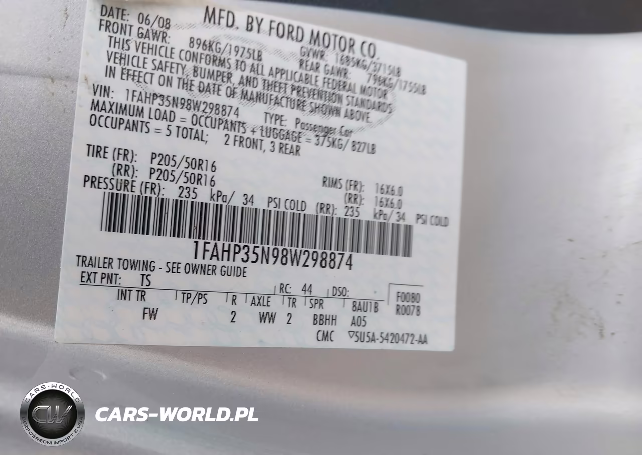 2008 Ford Focus Se-Ses VIN:1FAHP35N98W298874 - 9