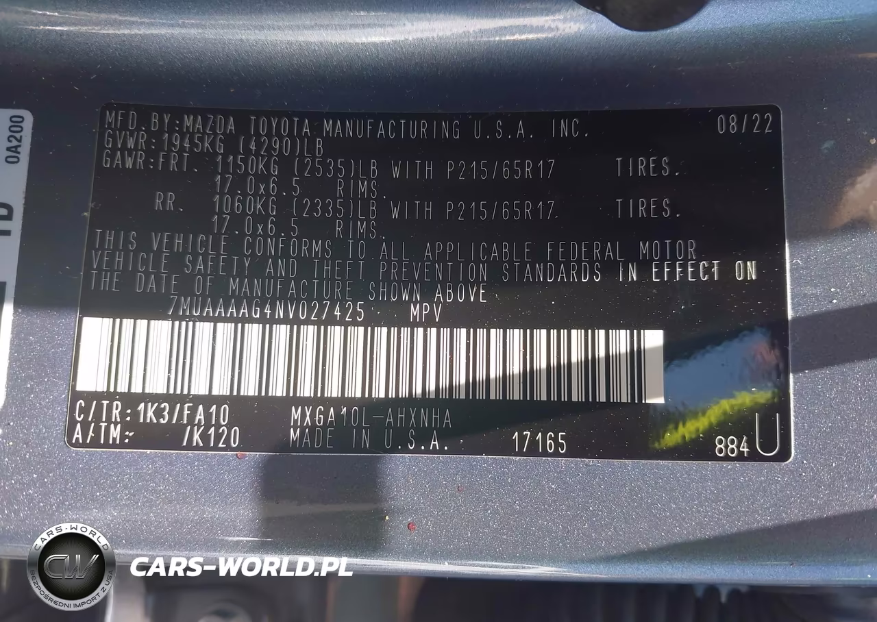 2022 Toyota Corolla Cross L VIN:7MUAAAAG4NV027425 - 9
