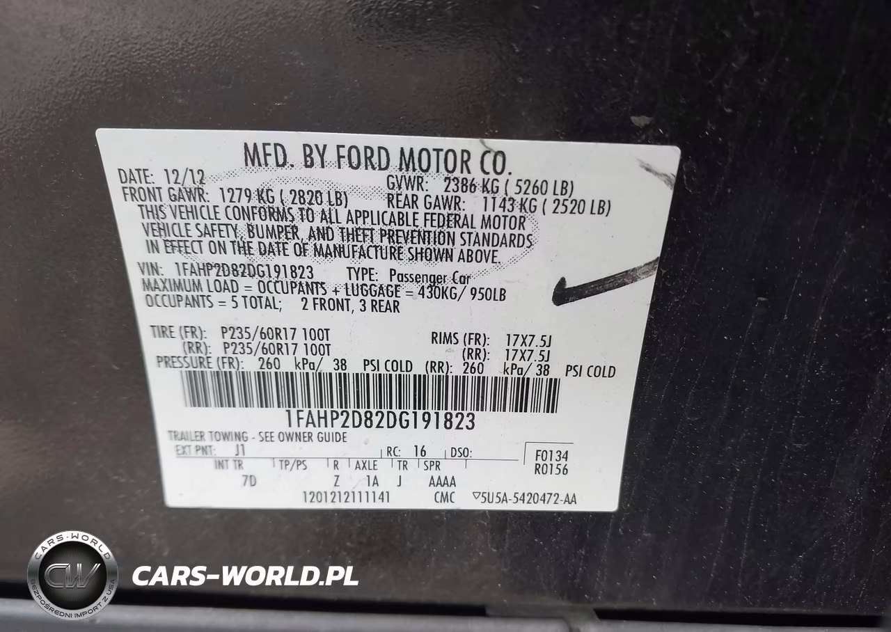2013 Ford Taurus Se VIN:1FAHP2D82DG191823 - 9