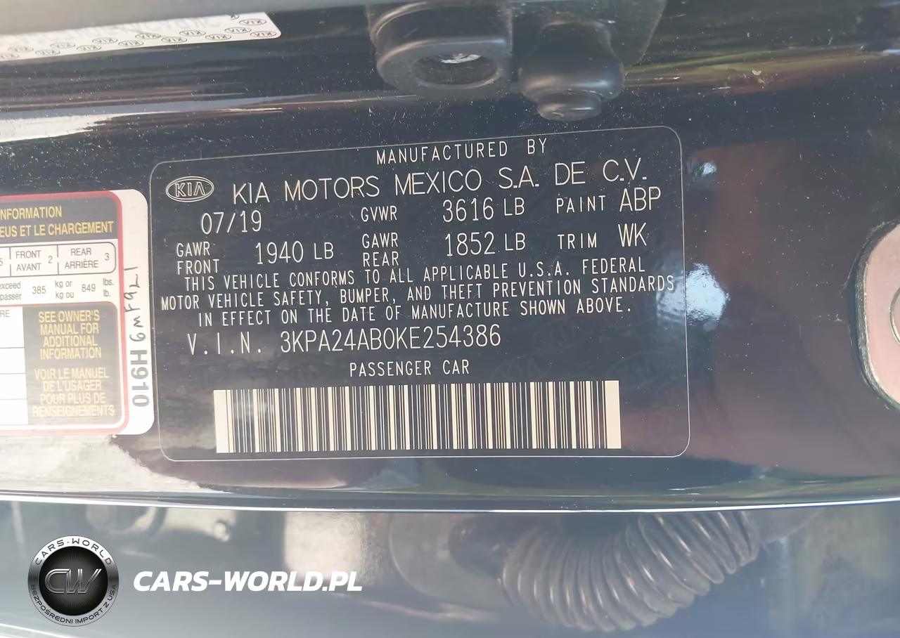 2019 Kia Rio S VIN:3KPA24AB0KE254386 - 9