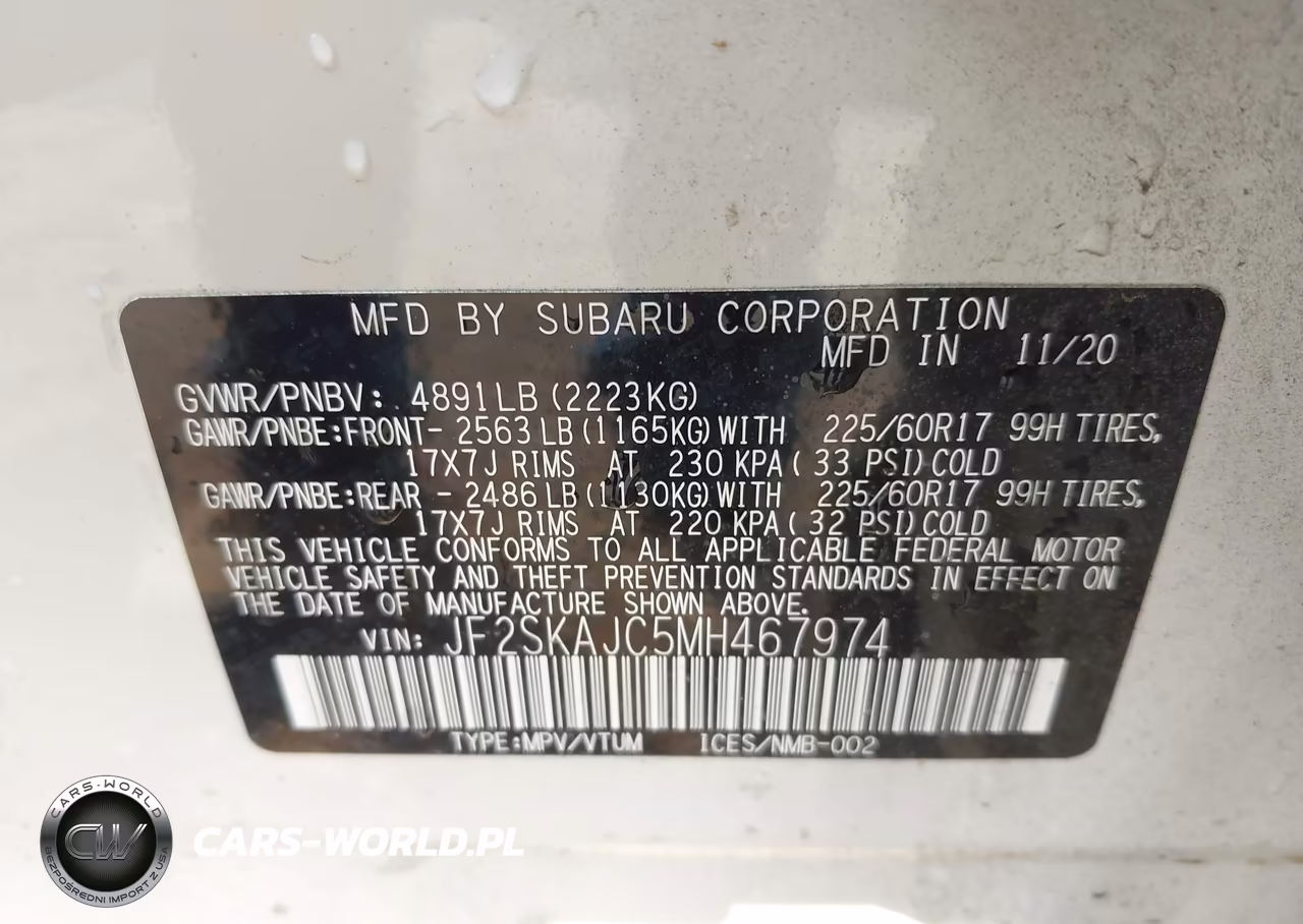 2021 Subaru Forester Premium VIN:JF2SKAJC5MH467974 - 9