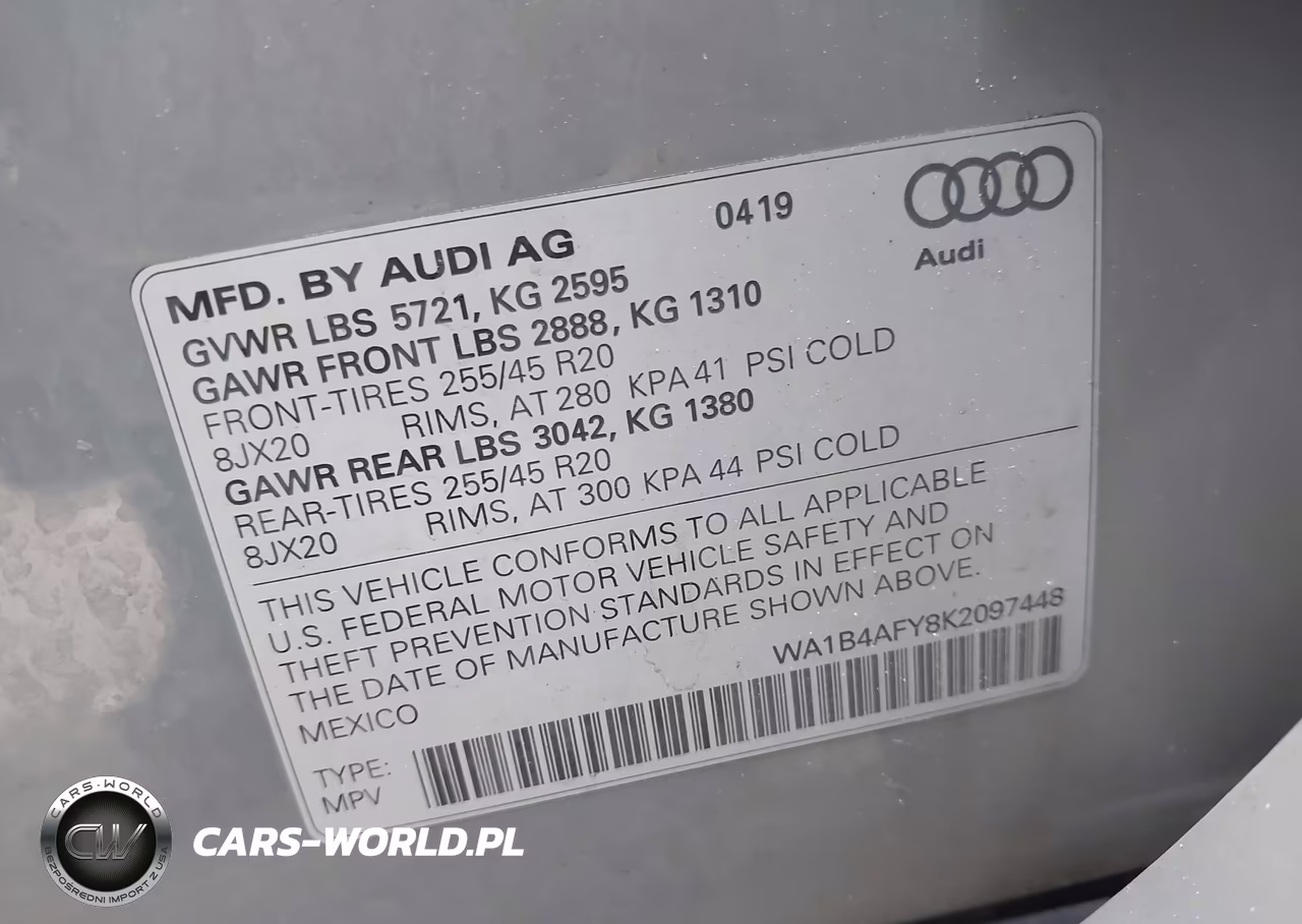 2019 Audi Sq5 3.0T Premium VIN:WA1B4AFY8K2097448 - 8