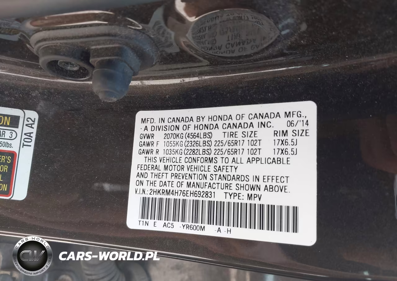 2014 Honda Cr-V Ex-L VIN:2HKRM4H76EH692831 - 9