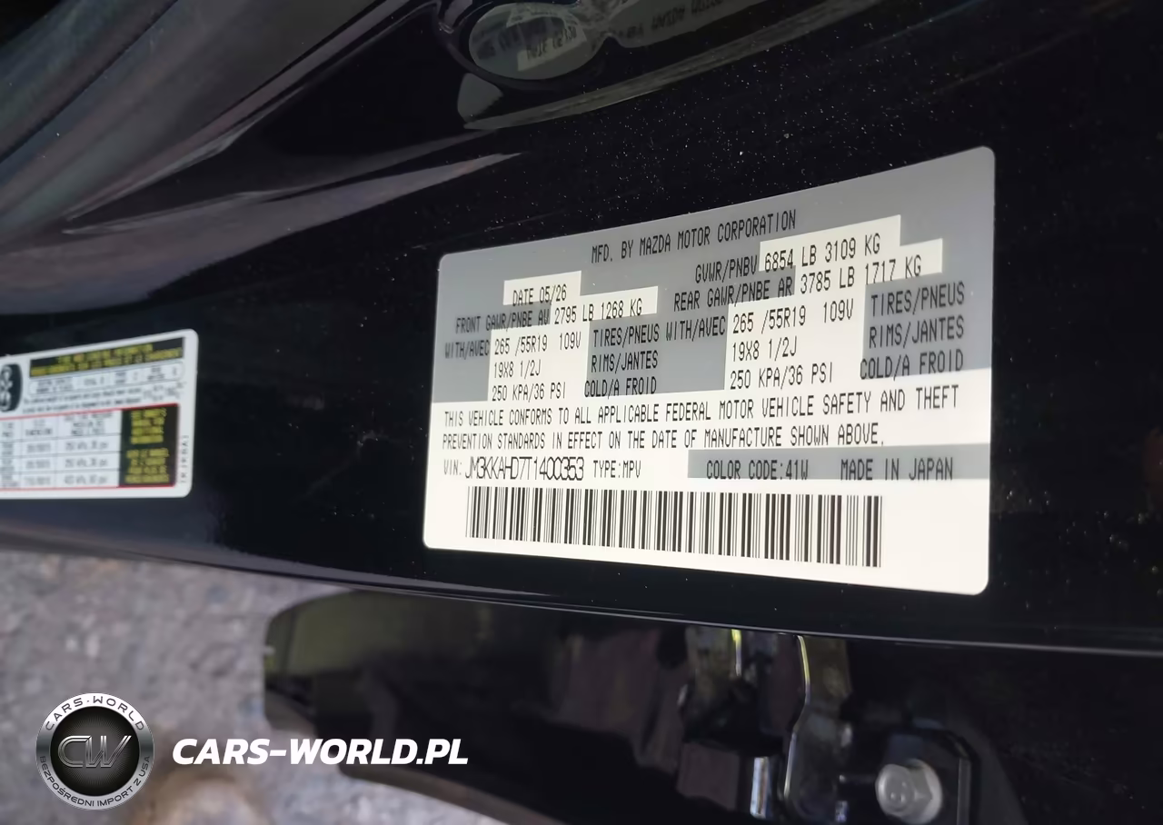 2026 Mazda Cx-90 3.3 Turbo Select VIN:JM3KKAHD7T1400353 - 9