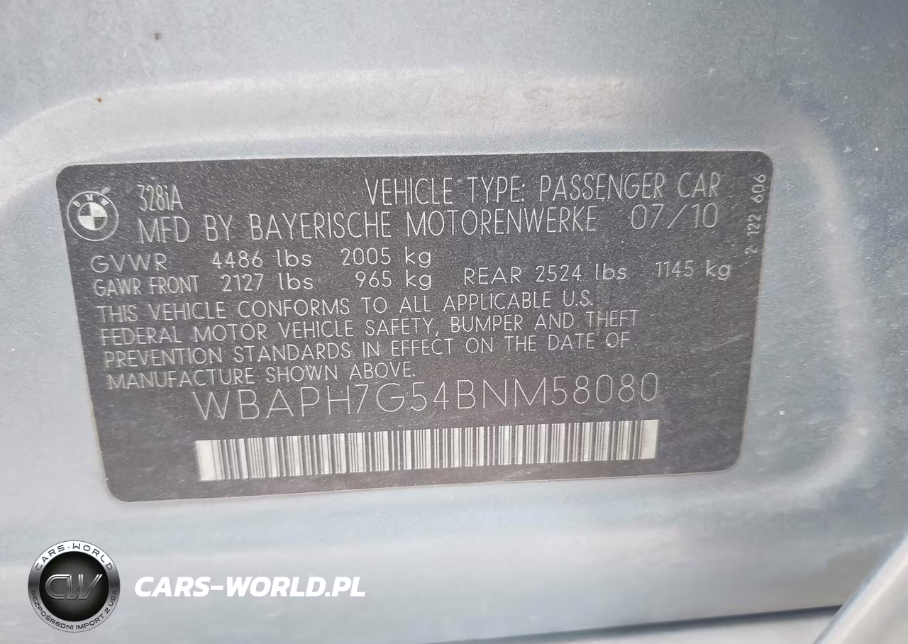 2011 BMW 328I VIN:WBAPH7G54BNM58080 - 9