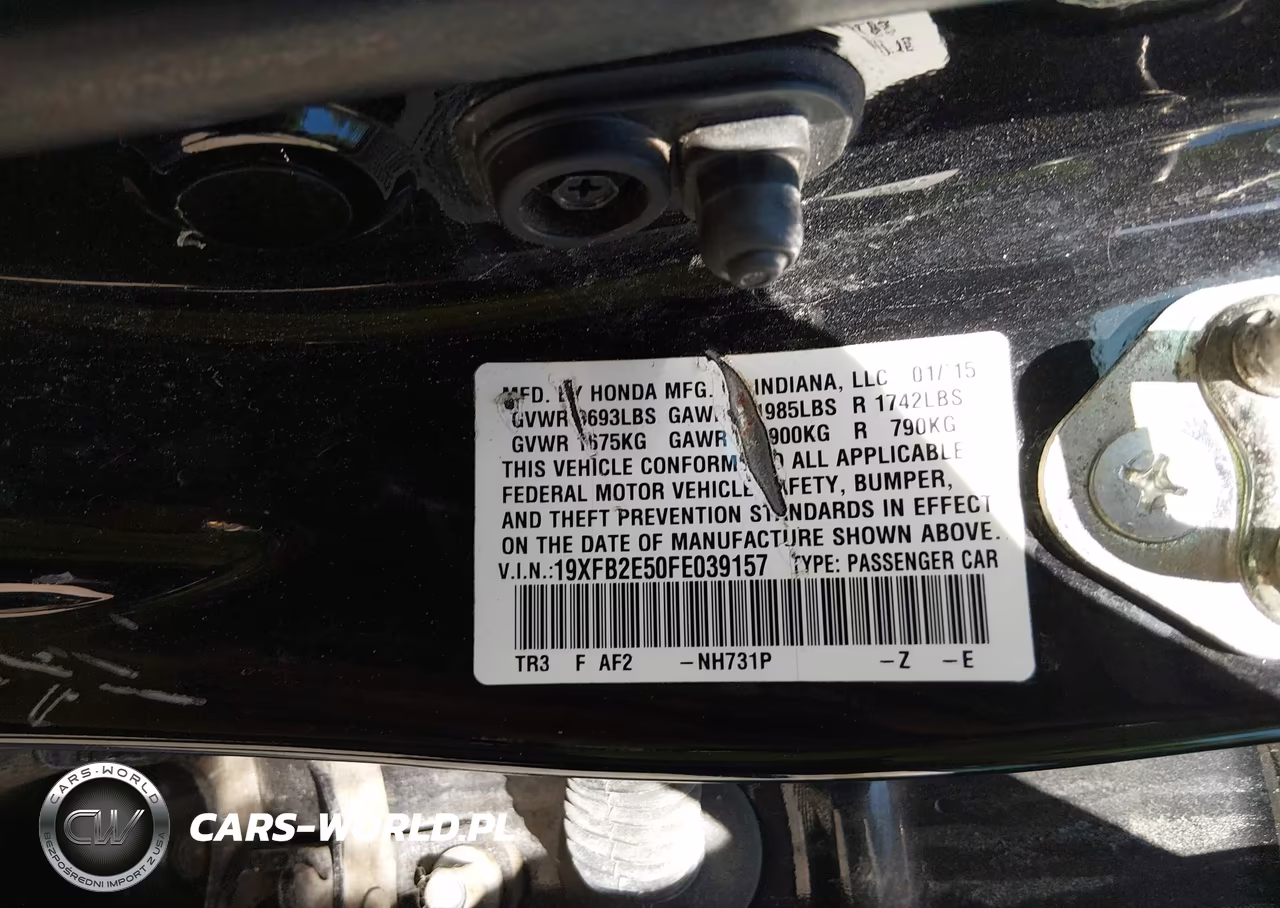 2015 Honda Civic Lx VIN:19XFB2E50FE039157 - 9