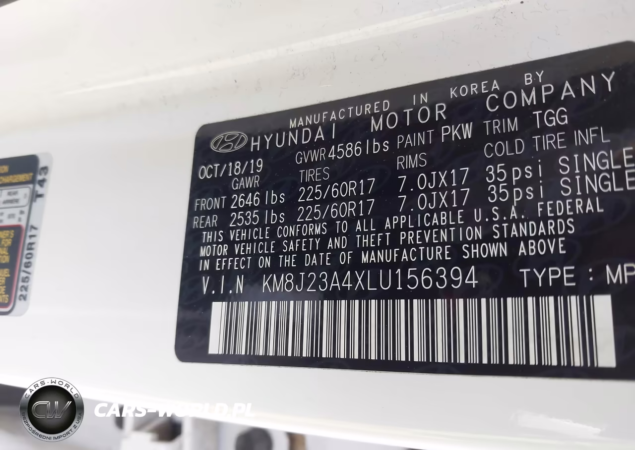 2020 Hyundai Tucson Se VIN:KM8J23A4XLU156394 - 9