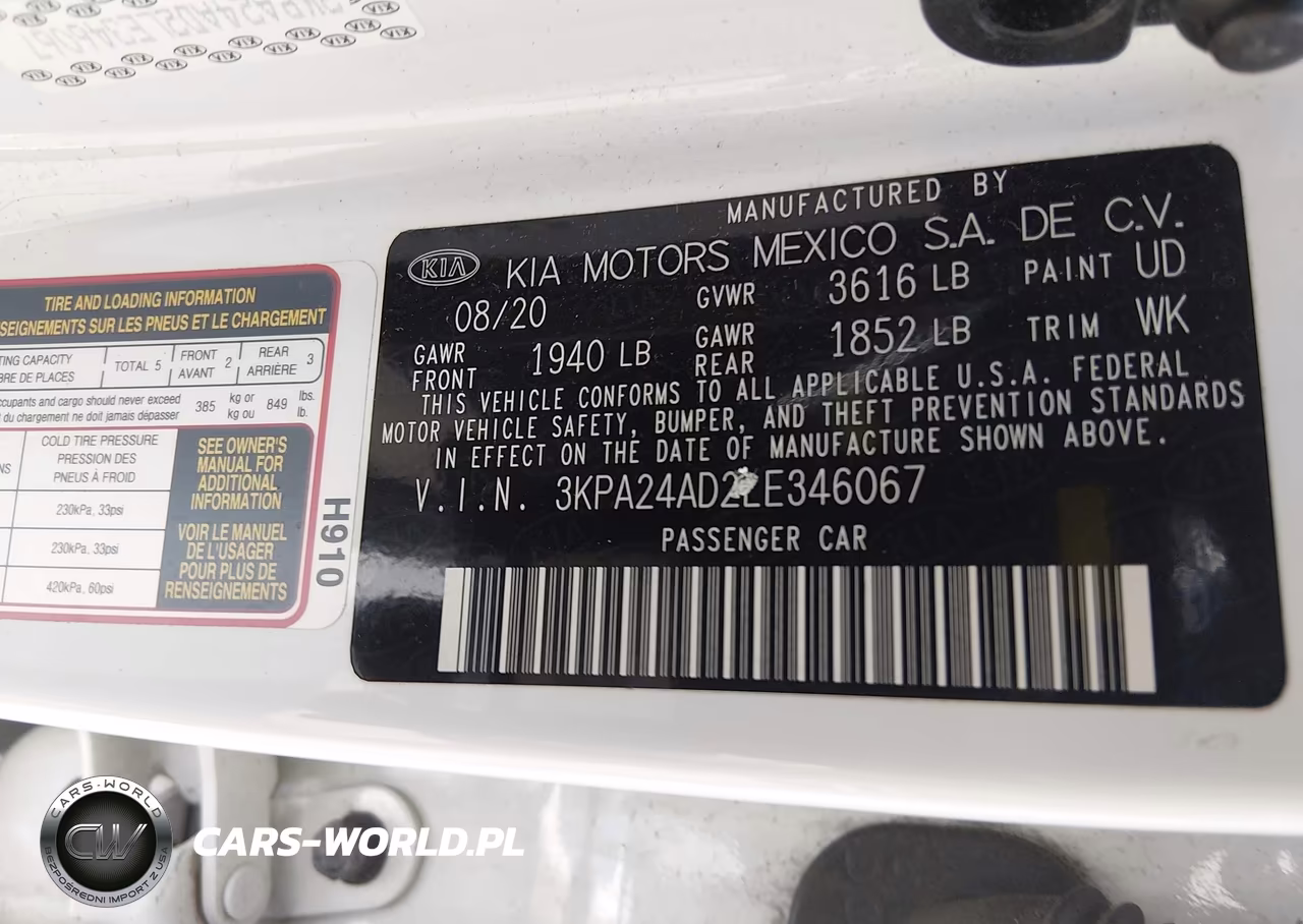 2020 Kia Rio Lx VIN:3KPA24AD2LE346067 - 9