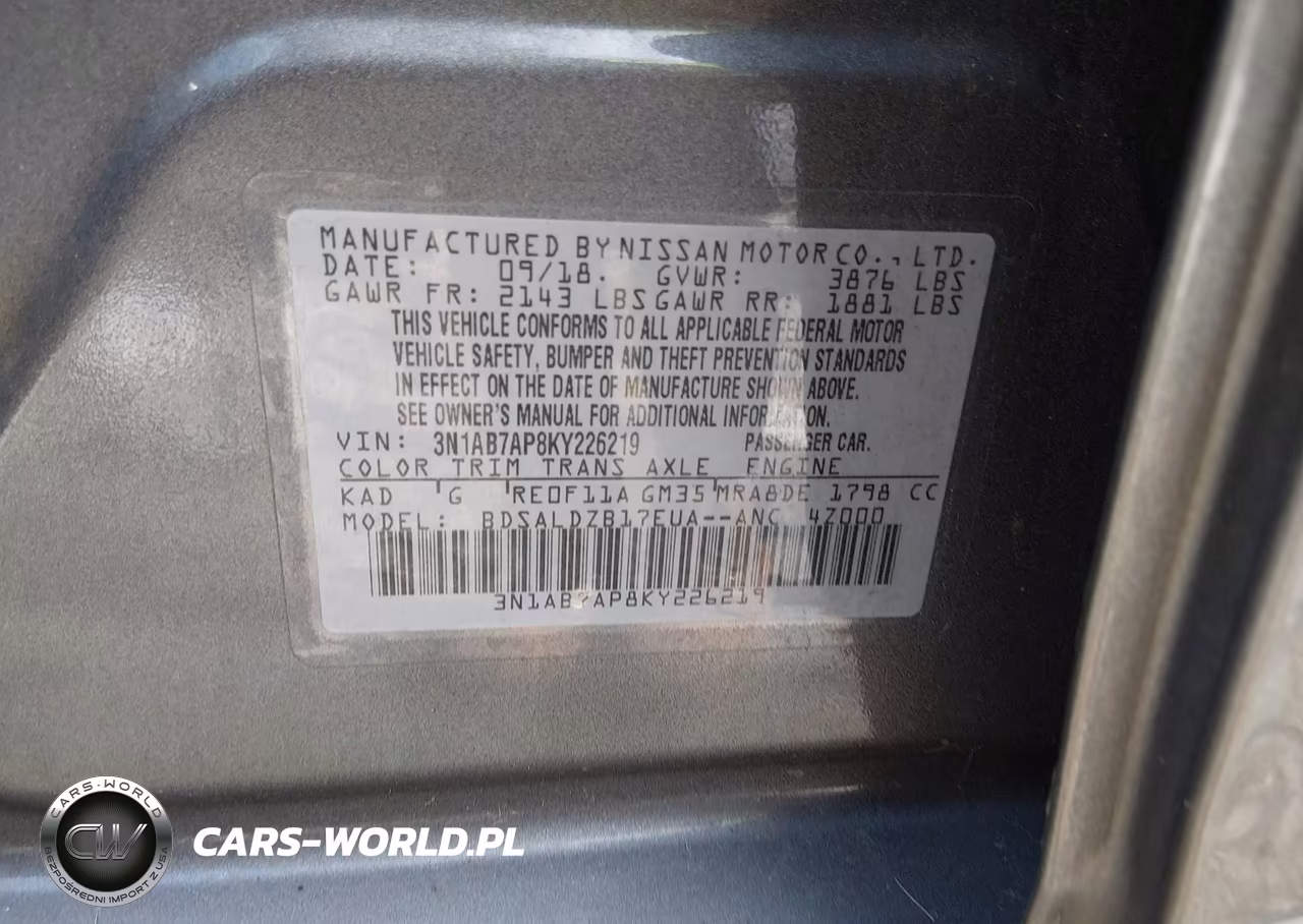 2019 Nissan Sentra Sv VIN:3N1AB7AP8KY226219 - 9