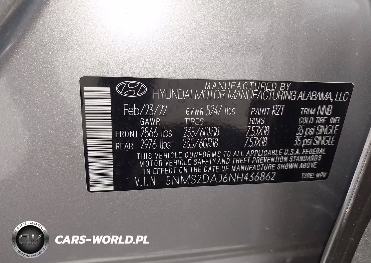 2022 Hyundai Santa Fe Sel VIN:5NMS2DAJ6NH436862 - 9